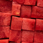Image of watermelon cut up for a salad.