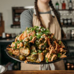Maple Roasted Brussel Sprouts, recipe by Veg Cafe. Photo by Jyotsna Bhamidipati.