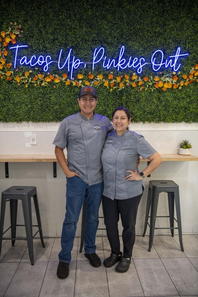 Ivan and Cynthia Garcia each have their favorite taco styles. Photo by Debbie Cunningham
